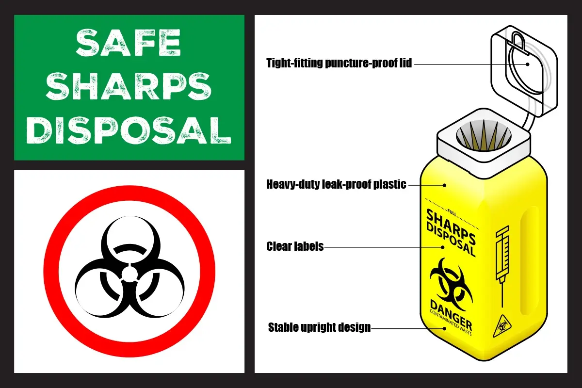 how to dispose of sharps safely
